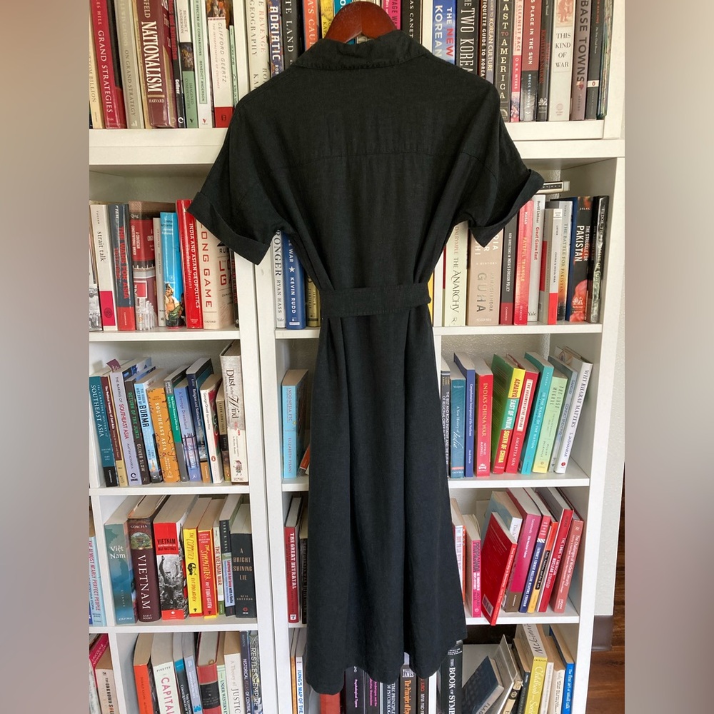 Banana Republic Factory Black Linen-Blend Shirt Dress with Belt & Pockets - Picture 5 of 5